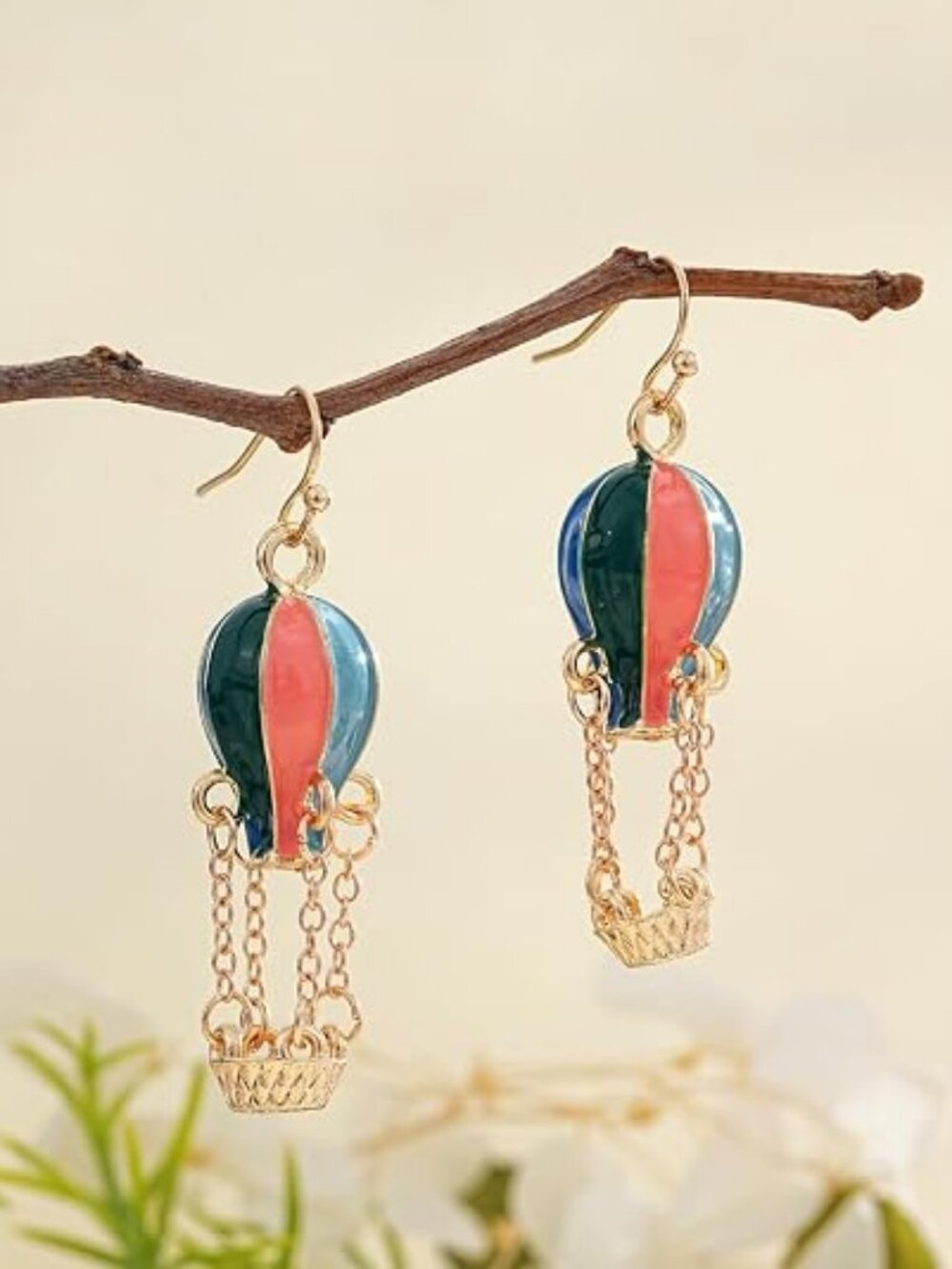 Eight -Color Enamel Hot Air Balloon Earrings